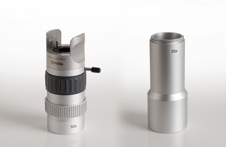 20x-50x varifocal lens with polarized LED light